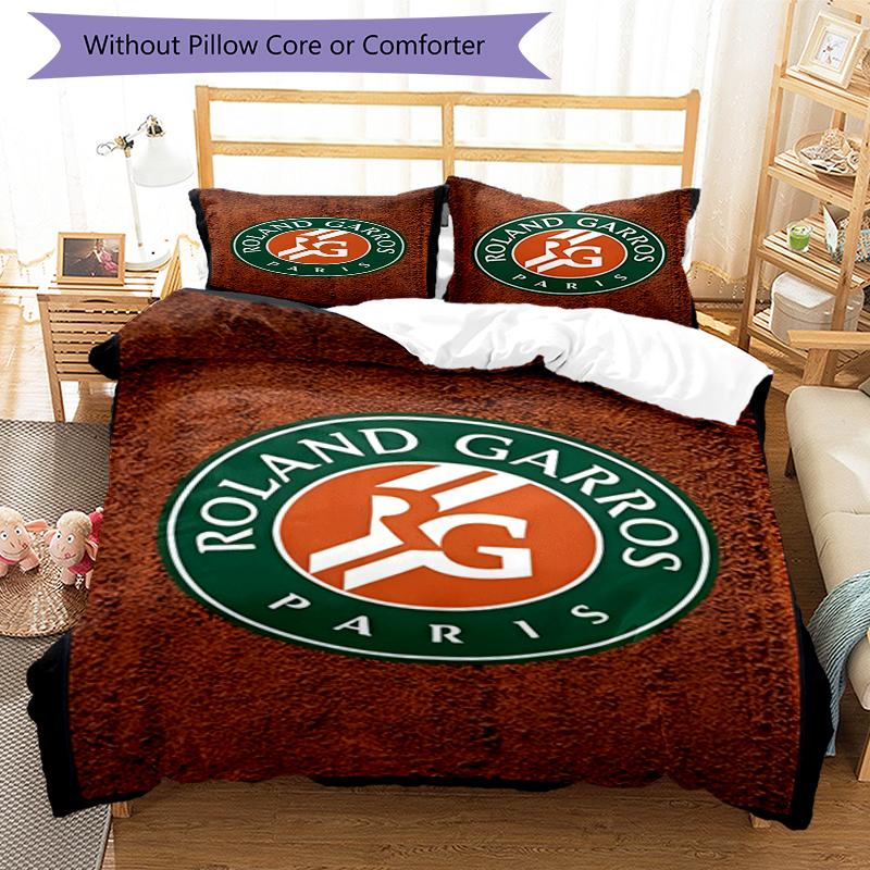 3pcs Roland Garros Bedding Set Duvet Cover Closure Includes 1 Duvet Cover & 2 Pillowcases, Soft and Comfortable for All Seasons.