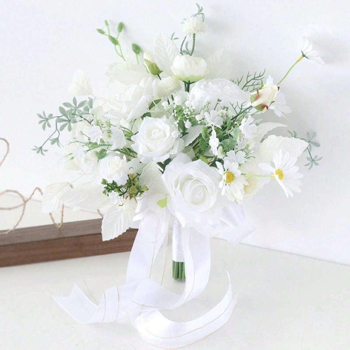 

1 шт. Искусственные розы цветы свадебные букеты для невесты подружки невесты сиреневый свадебный букет для деревенской французской винтажной официальной свадьбы украшение дома Style 3