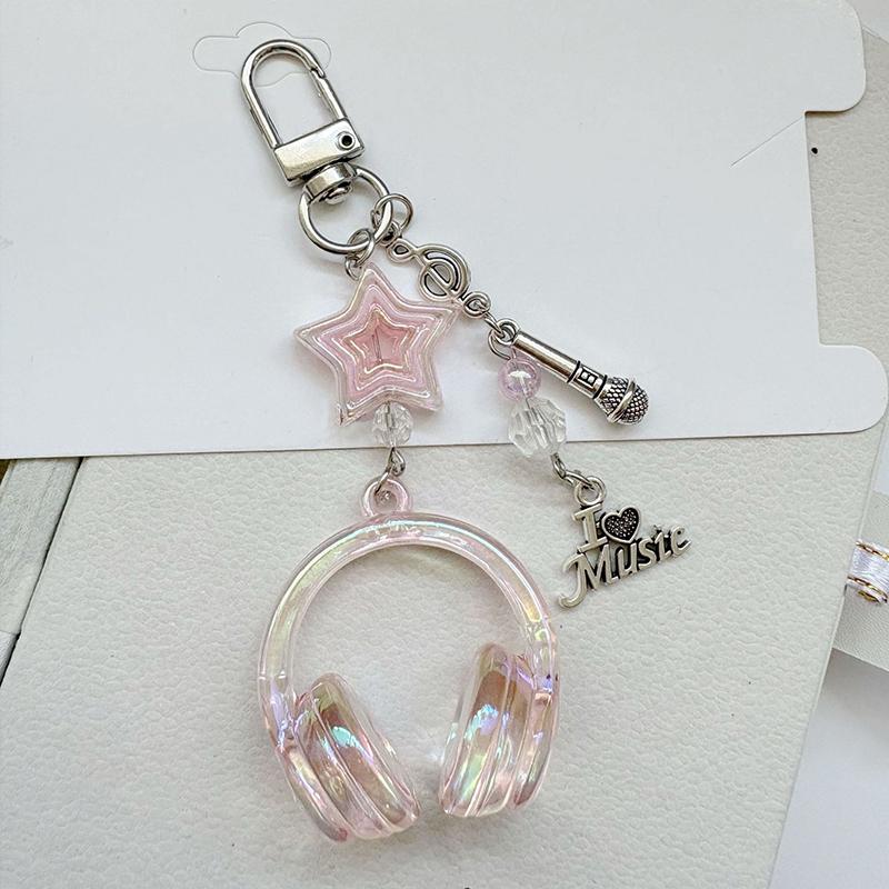 1PC Bag Charms Cute Ornament Y2K Bag Pendants DIY Accessories 3D Earphone Shape Candy Color Keychains Creative Multicolor