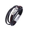 Men's Multi-layer Woven Leather Rope Bracelet: European-American Hip-Hop Punk Style