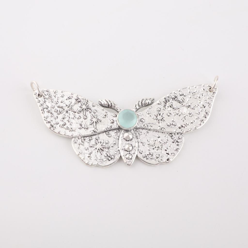 Aqua Chalcedony Gemstone 925 Sterling Silver Jewelry Designer Pendant 0.7" Gift CP-35-19