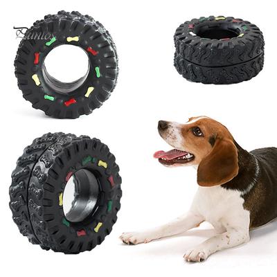 Puntos Kauen Sound Quietschen Spielen Spielzeug Haustier Hund Welpen Reifen Form Biss beständig Interaktiv