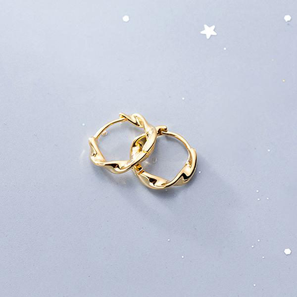 

925 Silver Hoop Earrings Twine Twisted Love Knot Earrings Tinny for Women Gold Color Girl Gift Jewelry золотой
