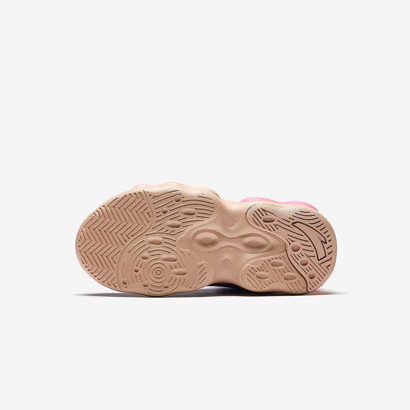 Anta Kids Asymmetrical Synthetic Leather Trendy Cool Non-Slip Durable Mid-Top Basketball Shoes Kids basketball shoes Purple A12449901-3