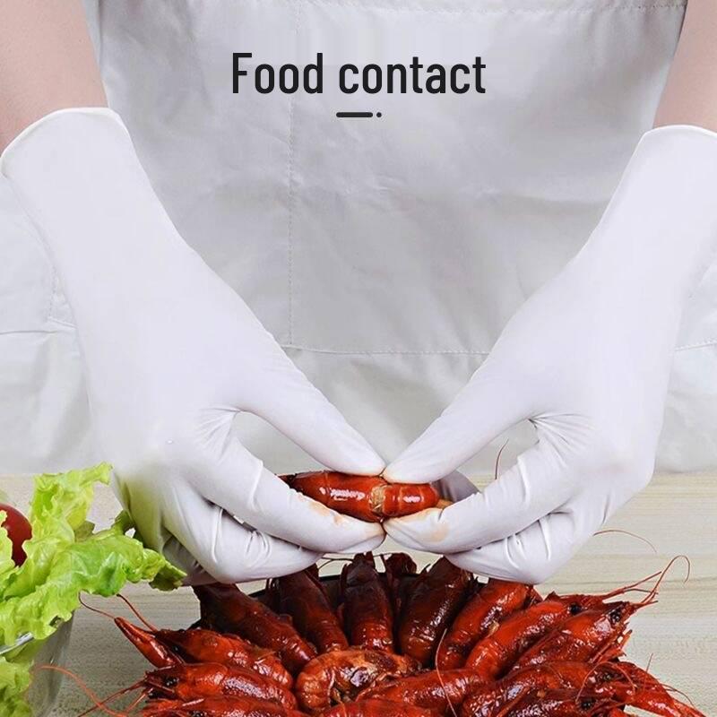 Extra Long Durable Nitrile Gloves: Food Grade, Waterproof, Wear-Resistant, Thickened for Dishwashing