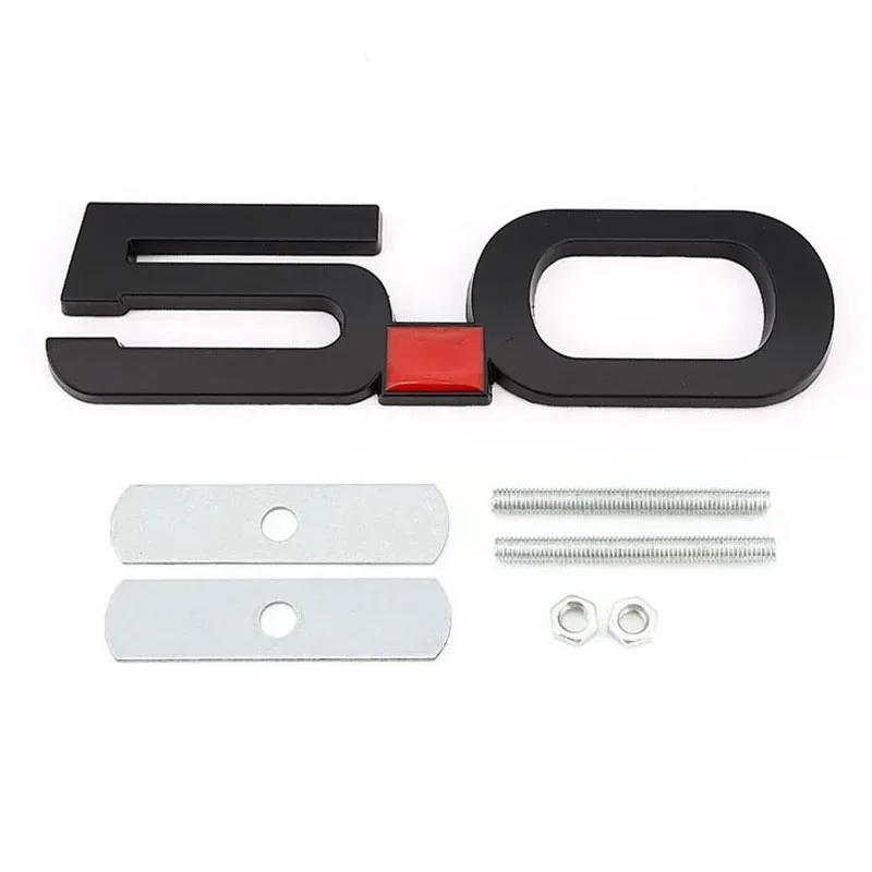 5.0 Car Sticker Alloy Front Grille Badge for Transit Fiesta Focus Mondeo Kuga Ranger Mustang F150 Escape Accessories