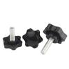 Plum Blossom Six-Point Hand-Tightened Screw Knob - Plastic/Rubber Head, M4-M12