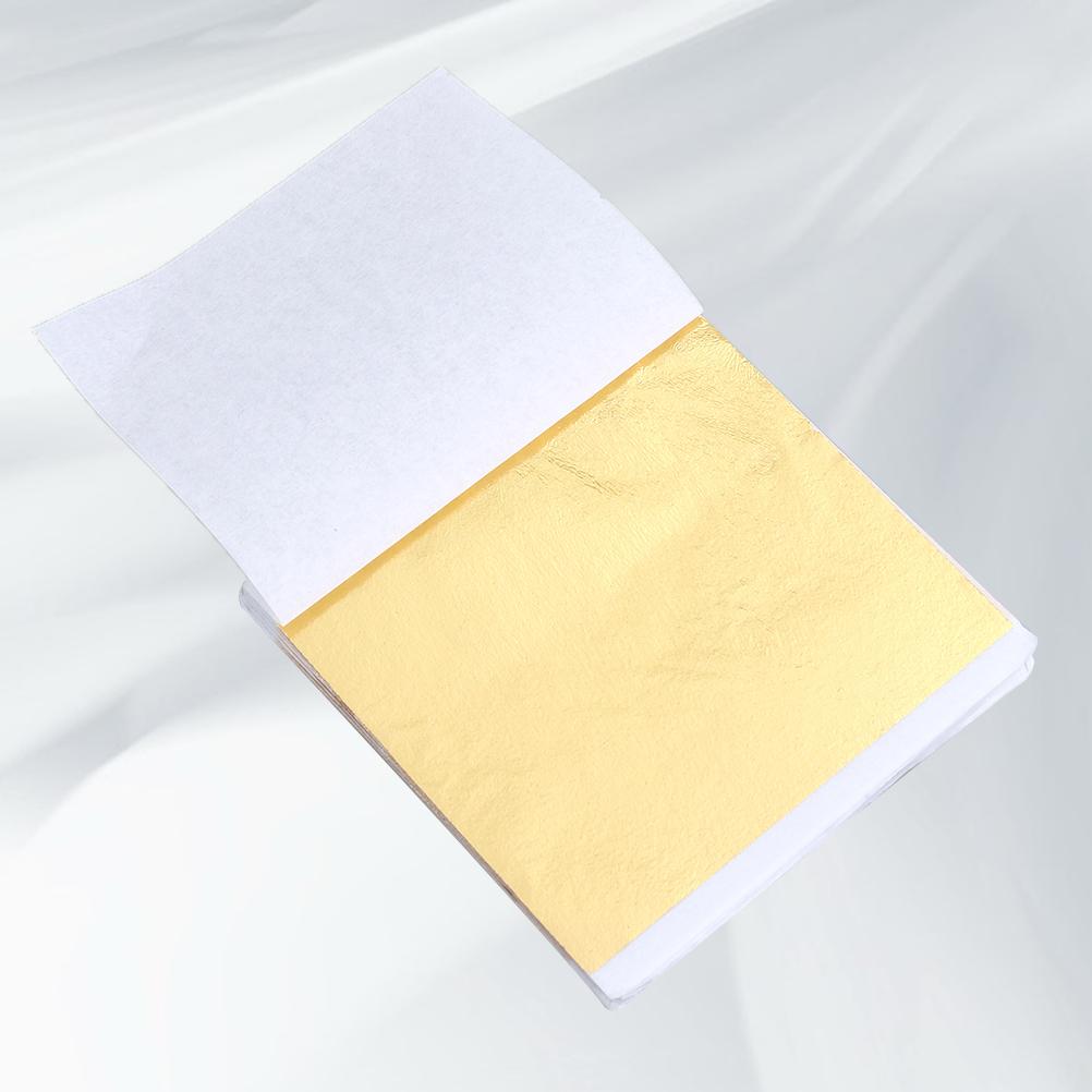 50 Stück Blattgold 8x8,5cm Imitation Goldfolie Papier für Kunsthandwerk Dekoration Glänzender Luxus-Effekt auf Holz Keramik Glas
