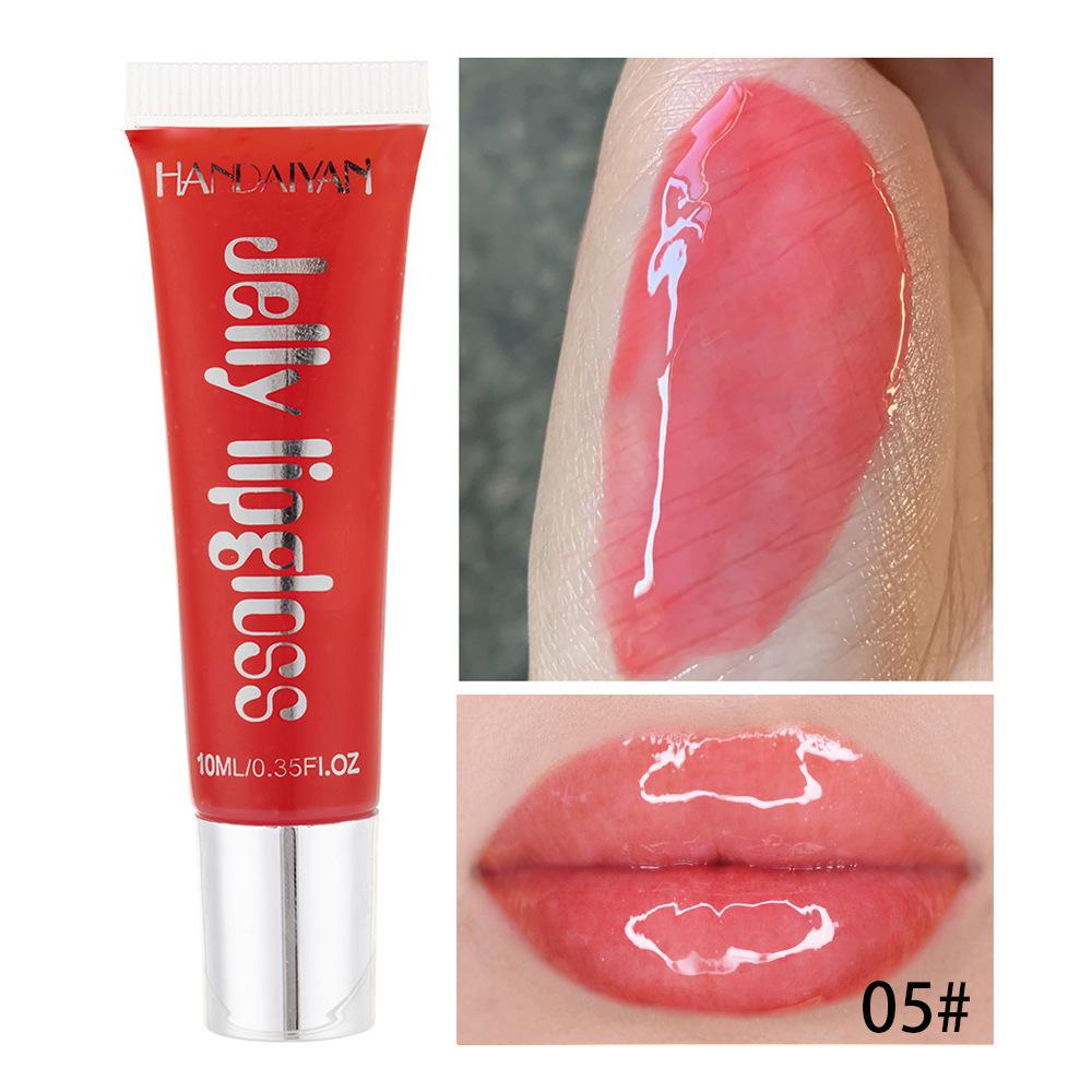HANDAIYAN Snoepkleur Slang Jelly Lipgloss Transparante Glêzen Lipgloss Spegel Oerflak Lip Glêsfersneeisjes Dudu Lip