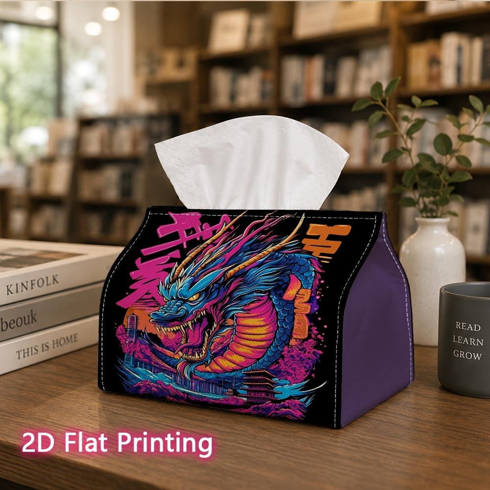 1pc, 2d Flat Printing, Tissue Box Longcheng Scenic Pattern Printed Tissue Box, Suitable for Bathrooms, Living Rooms, Bedrooms, Dressing Tables, Coffee