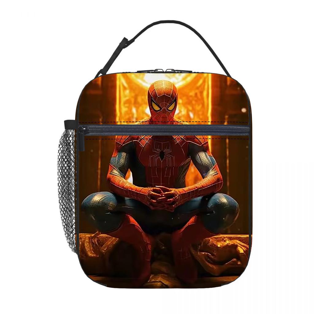 Spider-Man Cartoon Anime Lunch Bento Bag Children'S Fully Printed 3D Digital Insulation Bag Portable Outdoor Picnic Bag