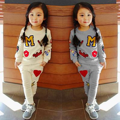 Danmo Herbst Baby Mädchen Sets Kleidung Koreanische Baumwolle Version Rundhals Langarm Pullover Hose