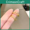 Elegant Brass Vietnamese Goldplated Double Ring Geometric Fashionable Open Adjustable Ring Women For