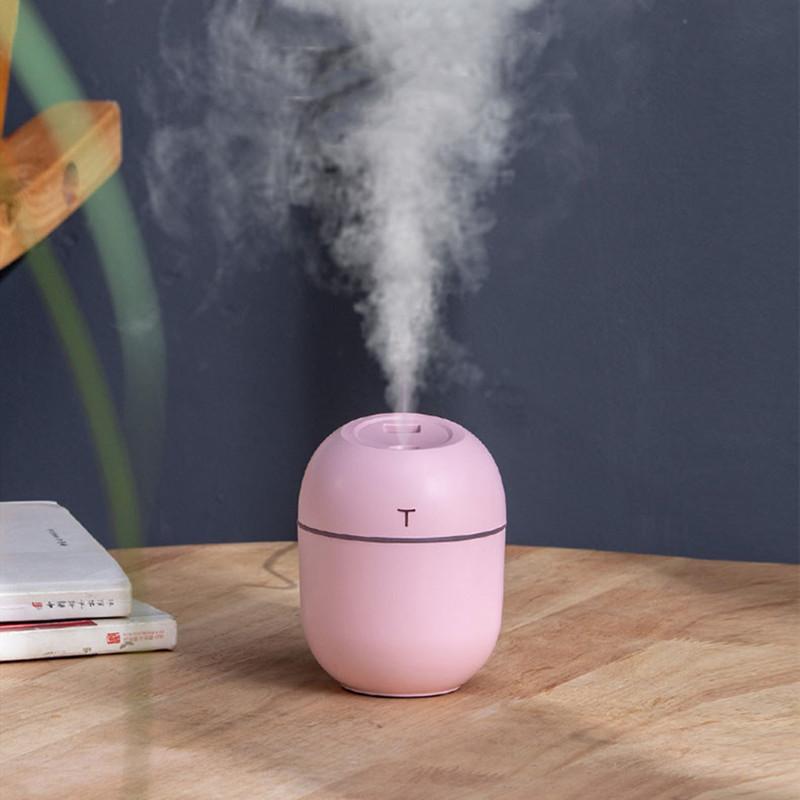 Cute Ultrasonic Mini Air Humidifier 220ML Aroma Essential Oil Diffuser USB Fogger Mist Maker with LED Night Lamp for Home Car