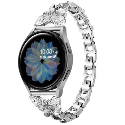 Compatible Fashion Diamond-Studded Metal Butterfly Chain Strap for Samsung Galaxy Watch4 & Active2