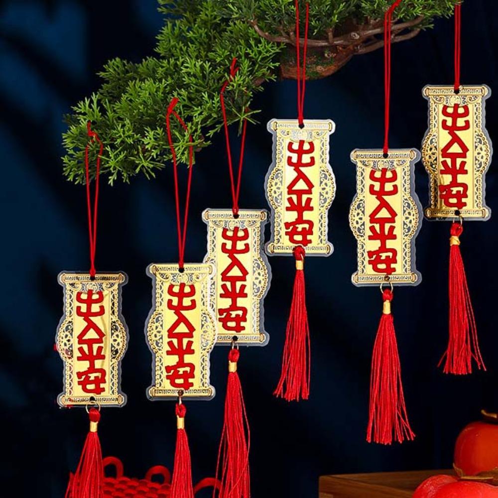 5/6pcs Traditional Spring Festival Bonsai Pendant Gold Potted Plants Hanging Ornaments Garden