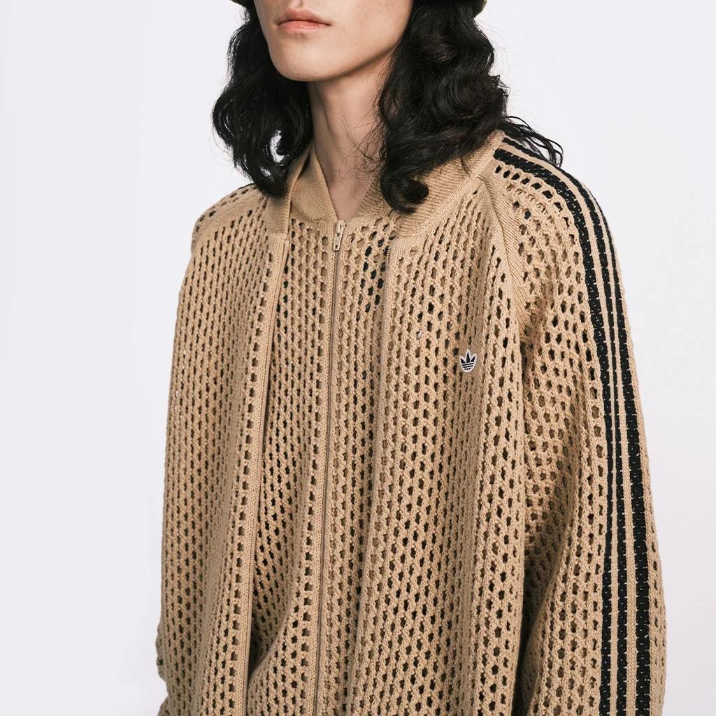 adidas x CLOT FW24 Crochet Track Jacket Asia Sizing 'Beige Tone' Men's JF4270