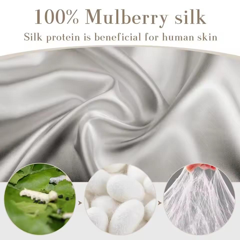 Justerbar sovmask i siden för sidosovare, Sovmask för kvinnor och män 100% rent mullbärssilke, Ögonmask i siden för sömn