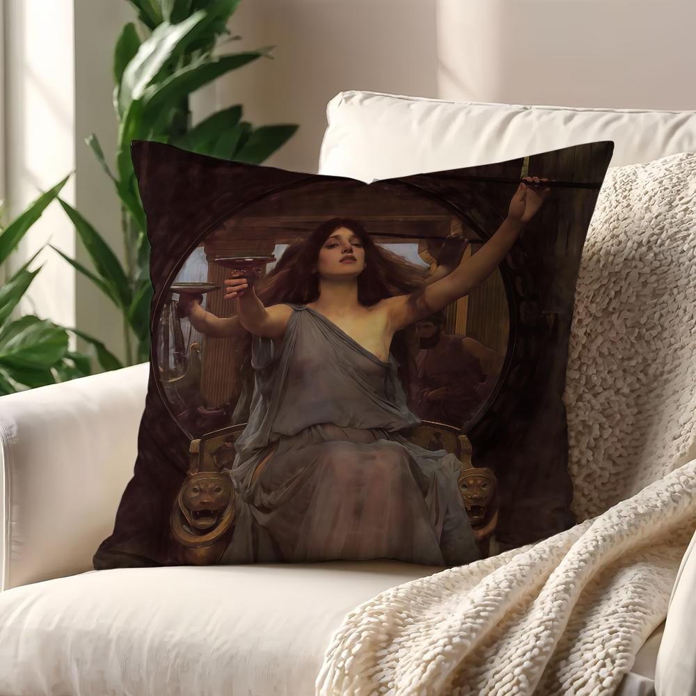Painter J-John W-WilliamS Waterhouse Cushion Cover For Pillow Printing Sofa Decoration Home Car Room Office Nordic Simplicity