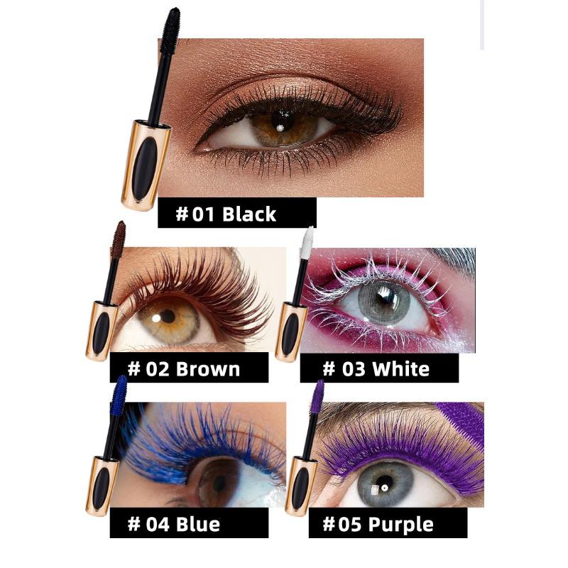 5D Colorful Mascara - Waterproof, Smudge-proof Curling & Volumizing Mascara For Daily & Party Makeup