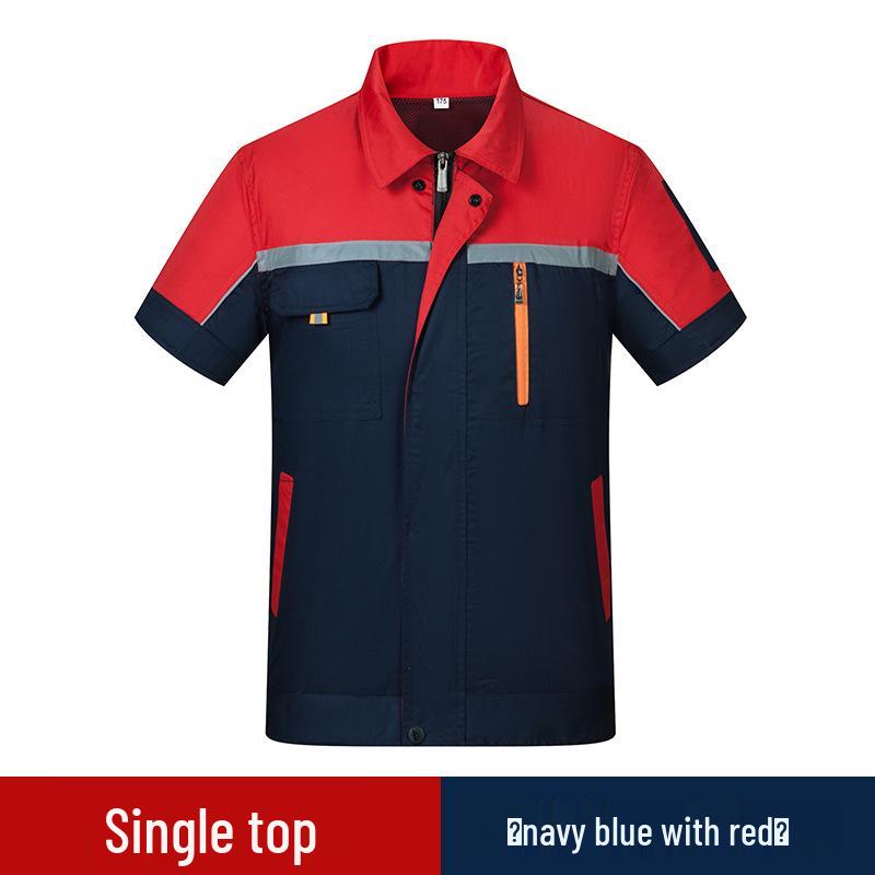 

Дышащая рабочая одежда из полиэстера и хлопка для лета: Униформа с коротким и длинным рукавом, влагоотводящая, светоотражающая для строительства и авторемонта. L