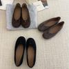 2025 Winter New Round Head Suede Soft Sole Soft Sole Foot Cover Suede Versatile Doudou Commuter Women's Shoes