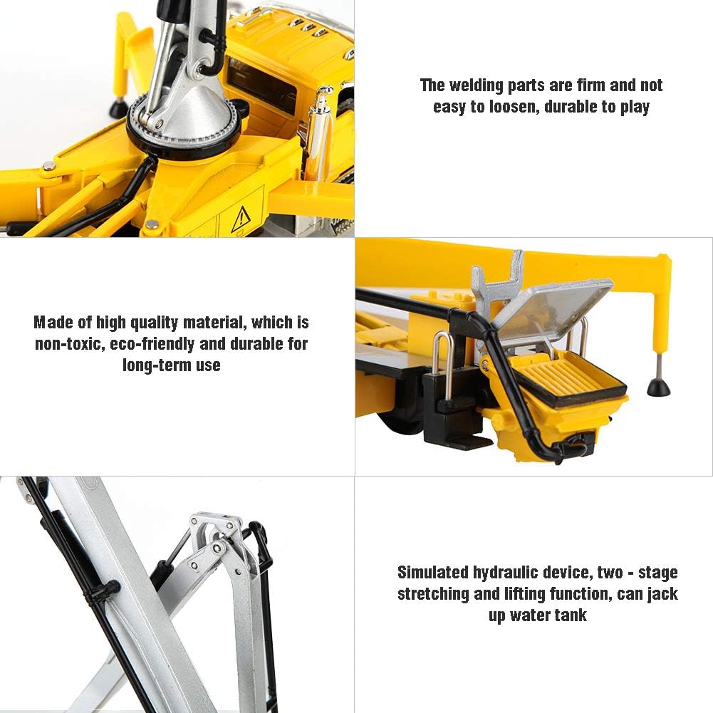 1/55 Scale Alloy Concrete Pump Car Model Toy, Engineering Construction Equipment Model for Kids Over 3 Years Old