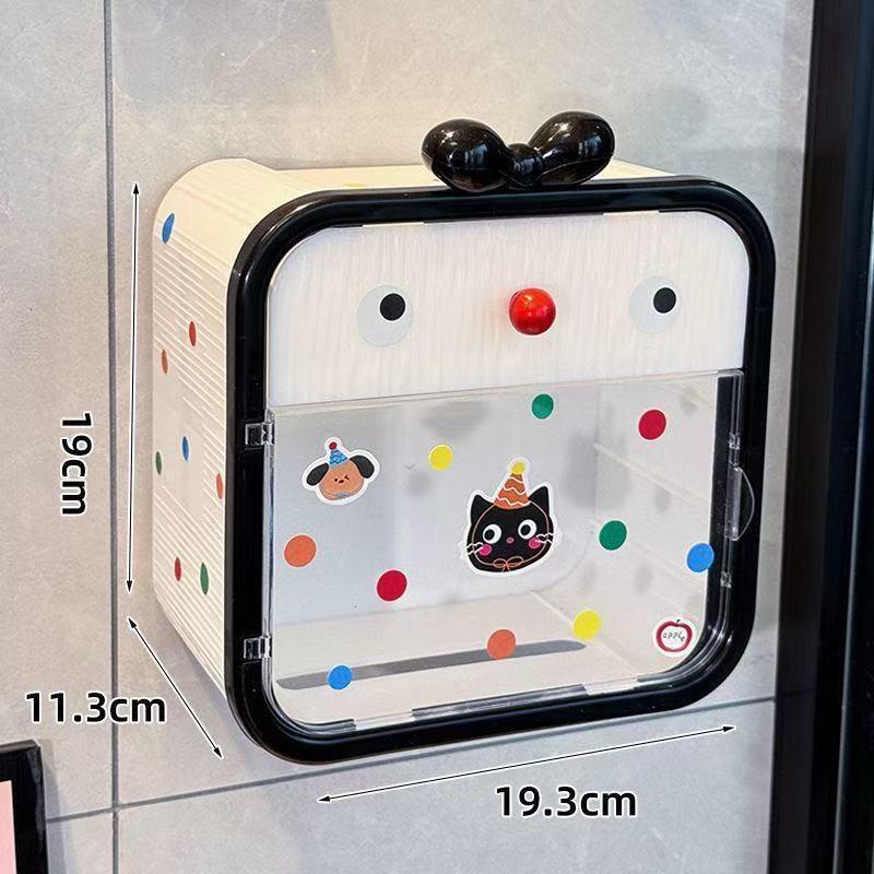 No punching wall hanging tissue box, bathroom storage rack, multi-functional pumping carton, waterproof and dustproof creative storage