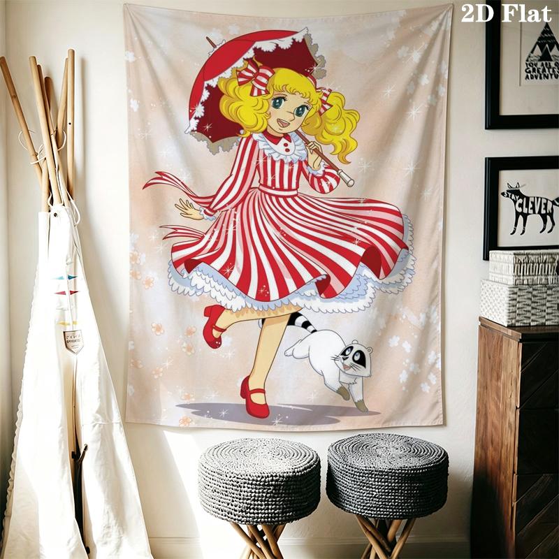 CANDY Wall Tapestry Aesthetic Wall Hanging Printed Fabric Blanket Decorative Tapestries for Bedroom Living Room Home Decor