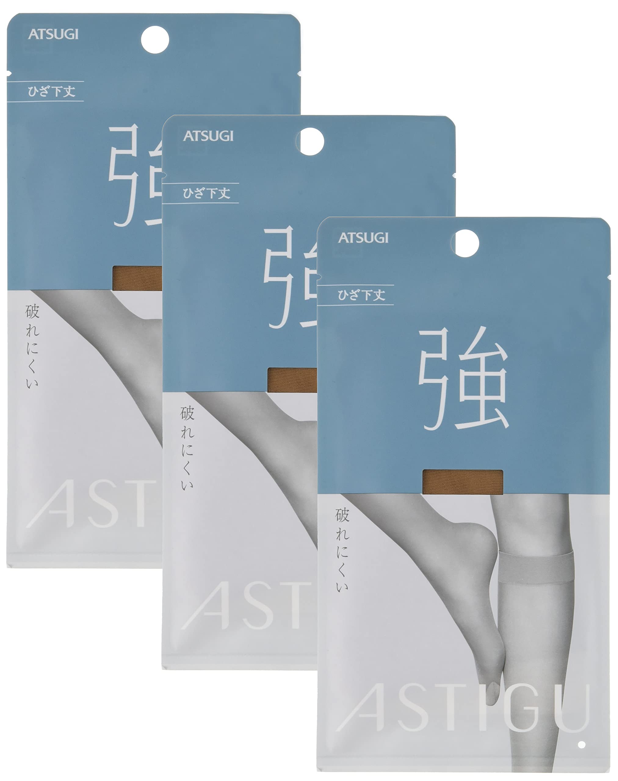 ASTIGU [Atsugi] Stockings, 3-pair pack, knee-high, tear-resistant, (Strong)