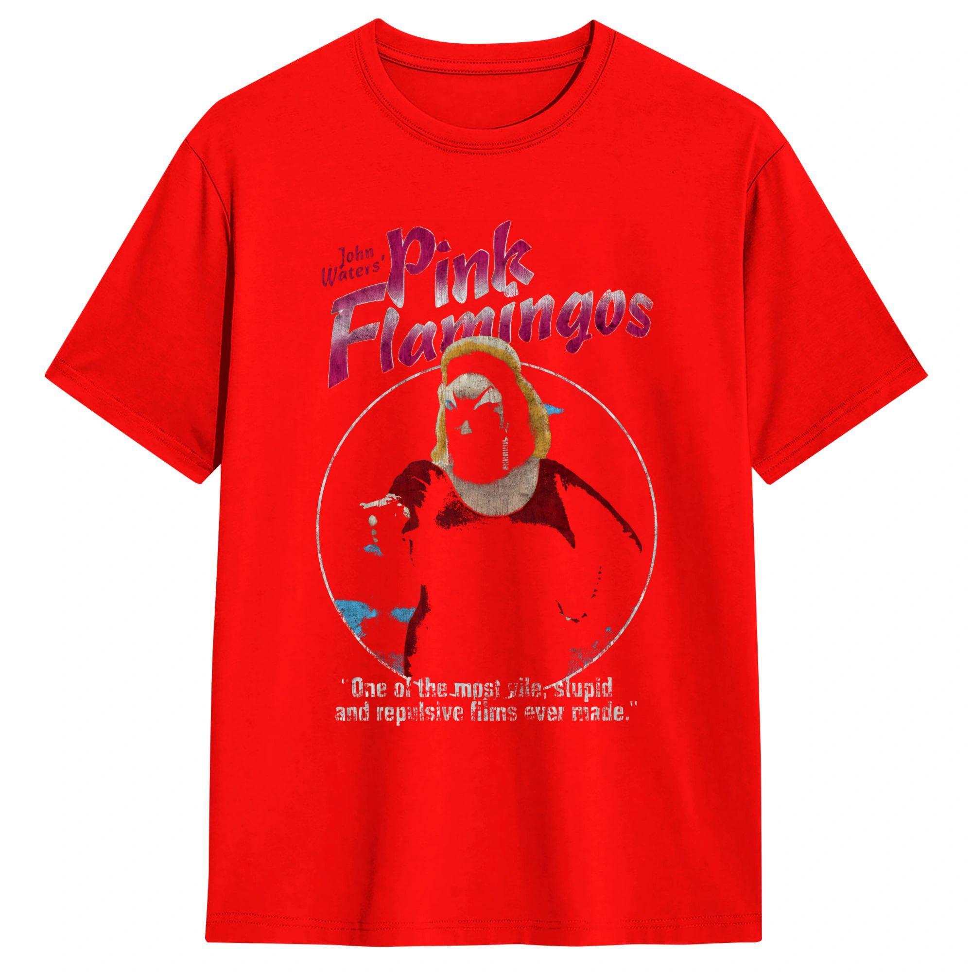 Pink Flamingos John Waters Divine T Shirt Summer Pure Cotton Tshirts For Couple Casual Tshirt Shortsleeved Streetwear Tops S