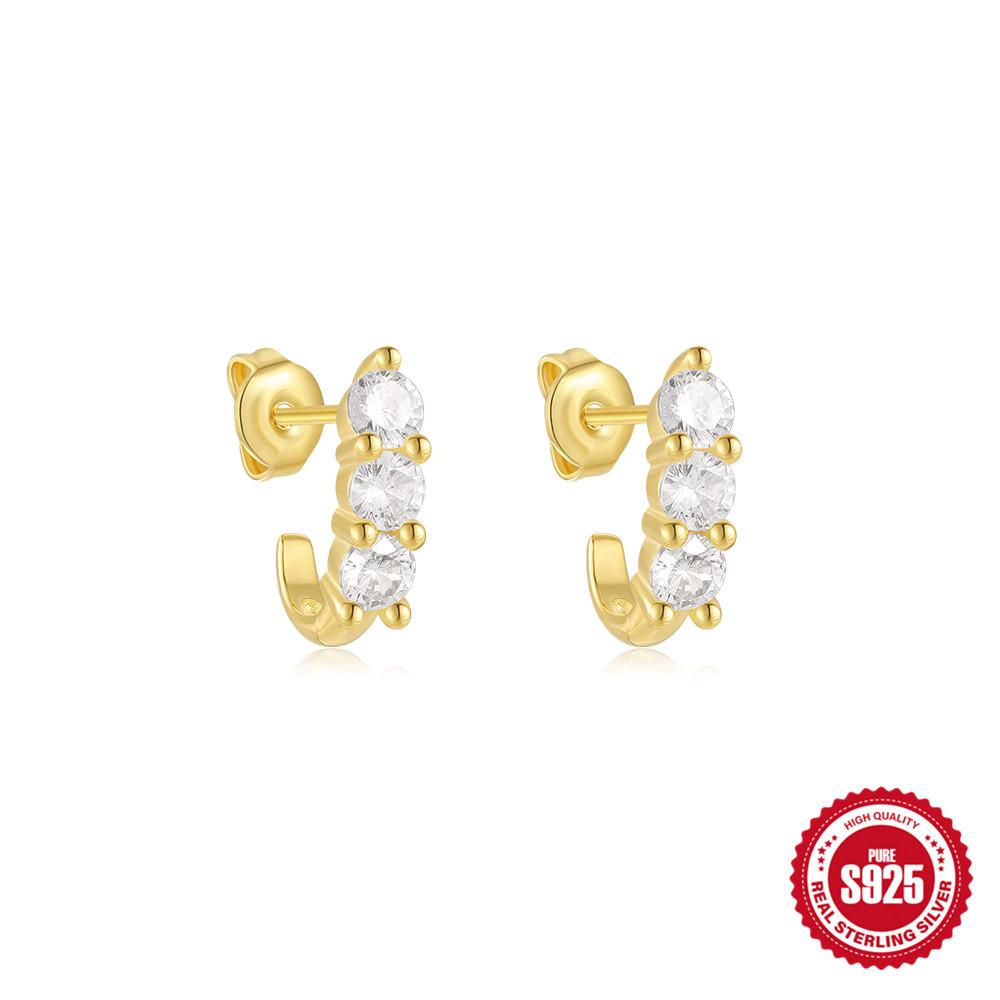 

Стильный и простой стиль S925 стерлингового серебра конский глаз капли воды двойное заклинание простые легкие роскошные серьги-гвоздики с креплением на ухо 925 Silver