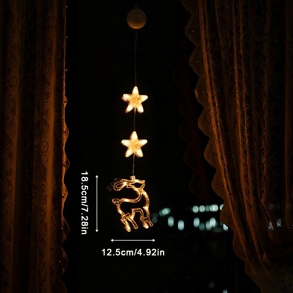 Guirlandes de Noël LED Support à ventouse Figurines de Noël classiques Décoration de fenêtre de Noël intérieure extérieure Pour la maison Décor de Noël 2025