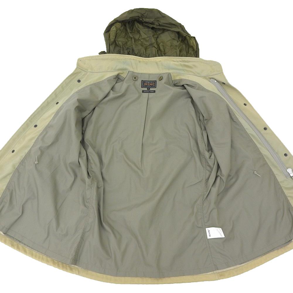 BEAMS Hollow Thread Satin M-65 Jacke Herren Khaki M Jacke M khakiGebraucht