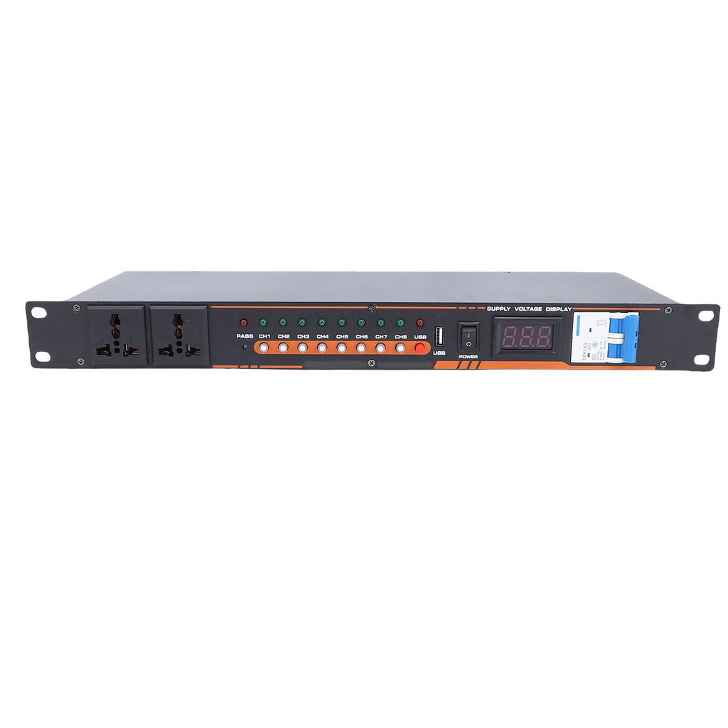 10 Outlet Power r High Power Equipment Power Controller with Digital Voltage Display Independent for Stage Amplifier Studio