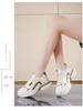 2025 Spring Women's Korean Style Breathable White Sneakers: Versatile Thick Sole, Height Increasing, Casual Sports Dad Shoes