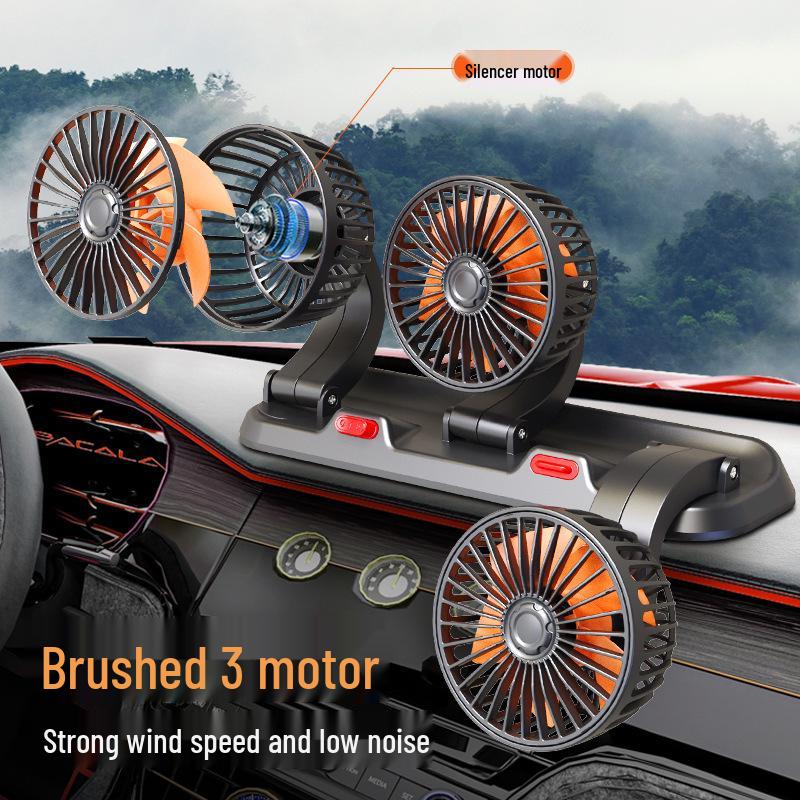 24V/12V Doppelkopf USB LKW Ventilator - Kraftvoller Wind & Multifunktional