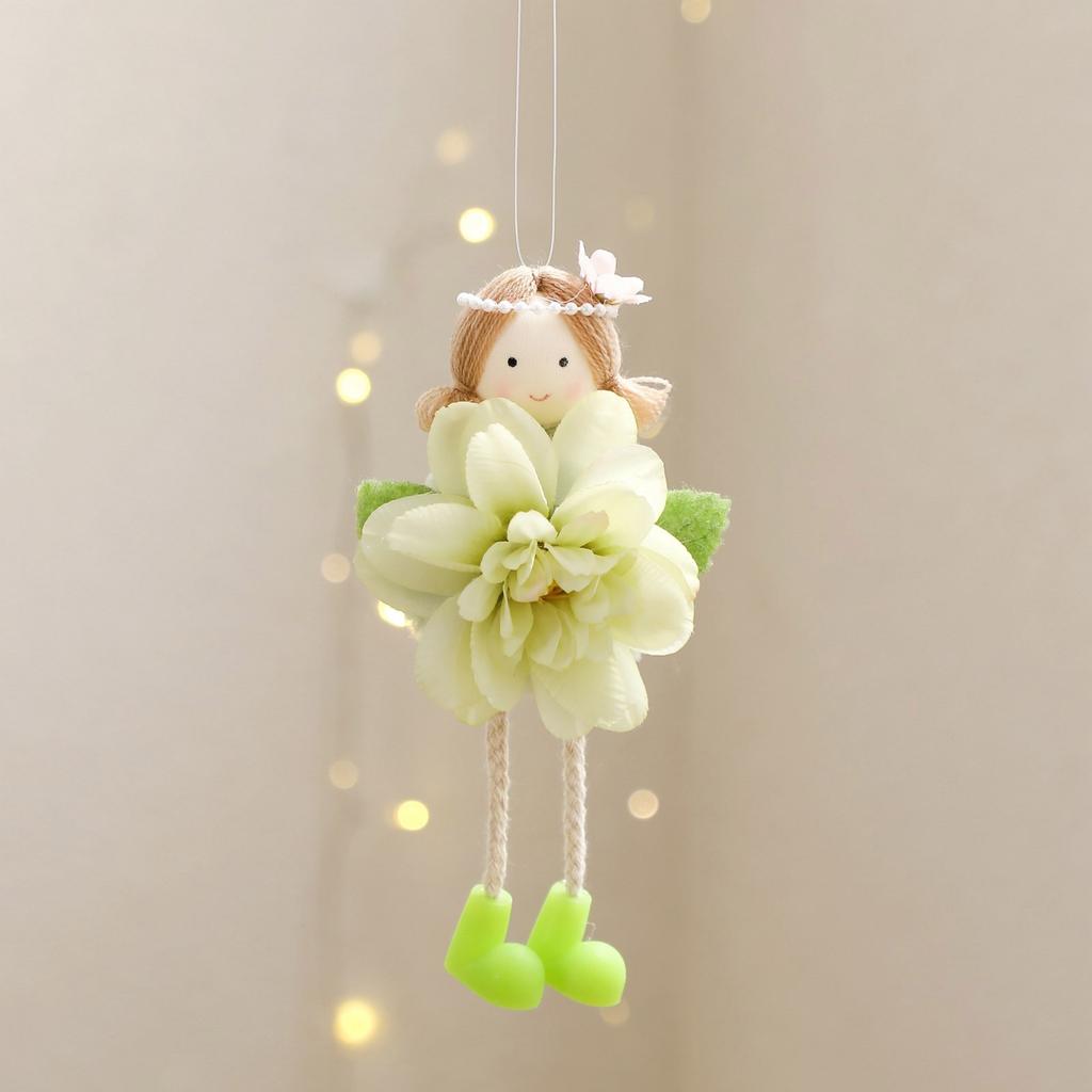 Artistic Girl Doll Hangings With Flower Exquisite Girl Doll Embellishment With Flower Accent For Fashionable Display