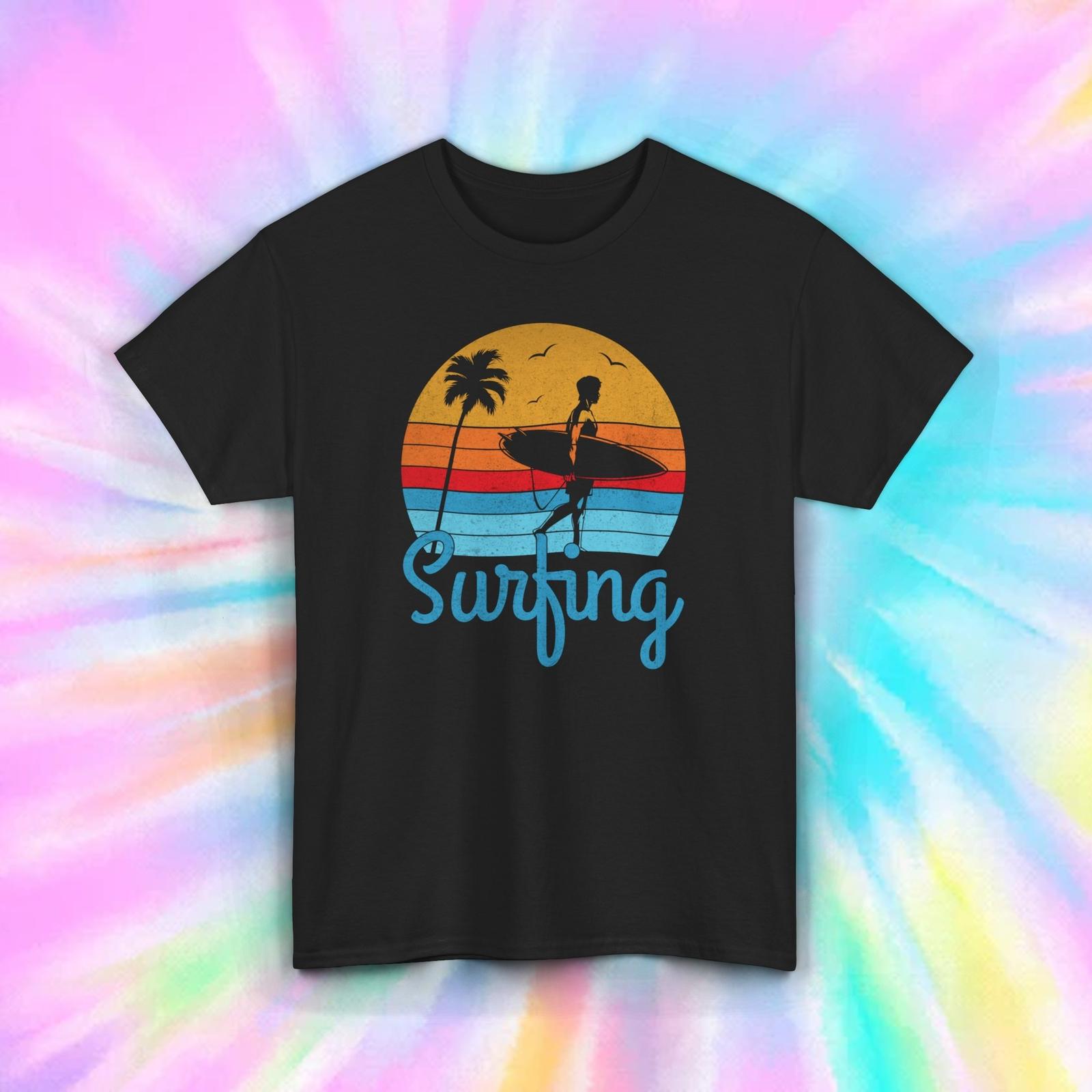 Retro Surfing T-Shirt | Vintage Surfer Graphic Tee | Beach Life | S-5XL XXXL