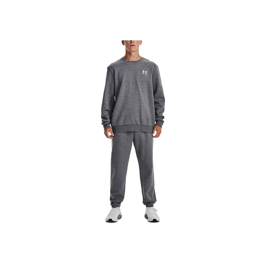 Under Armour Solid Logo Print Crew Neck Sweatshirt Men Tops Peach Grey 1374250-012