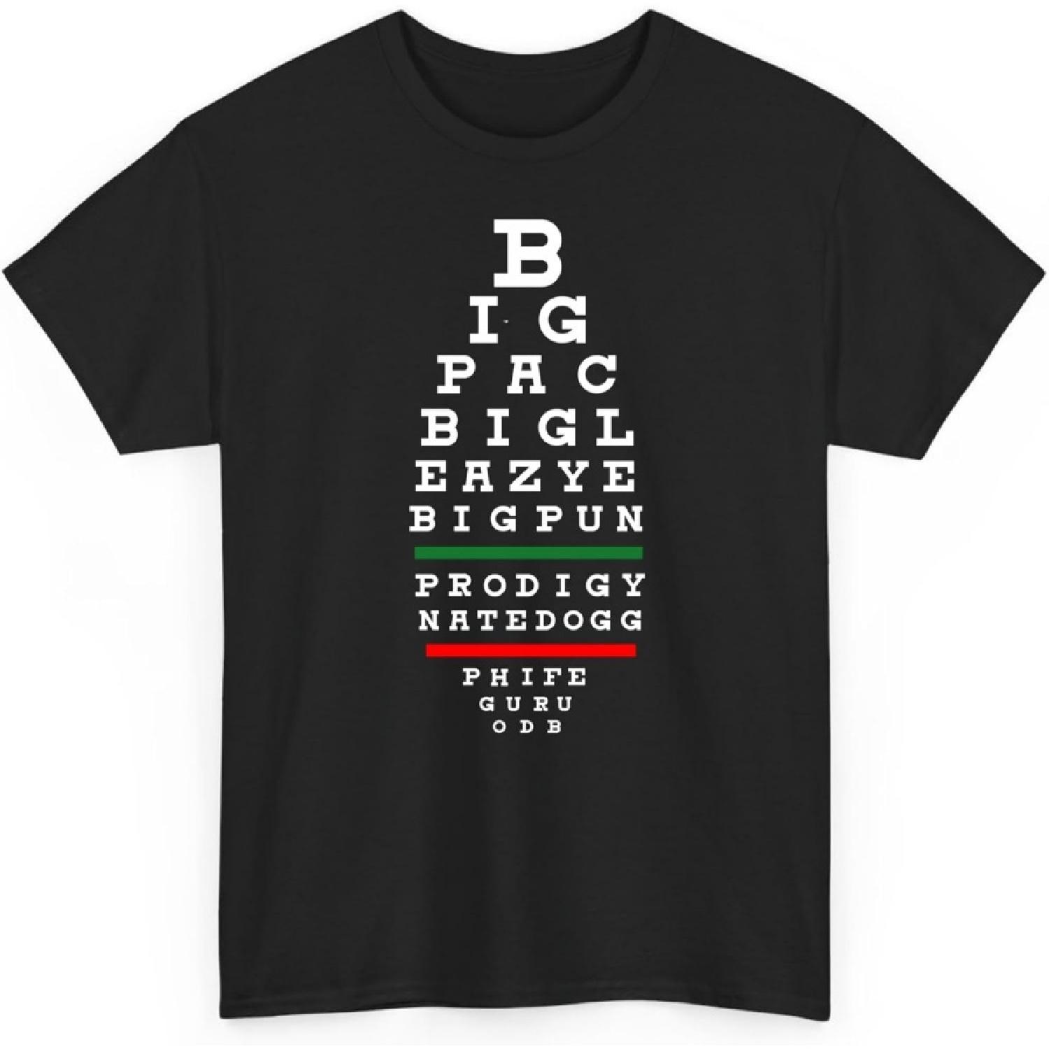 

Old School Hip Hop Music Rap Legends Eye Chart 90s Hip Hop Unisex Shirt Gift for Men Women XXXXXL чорний