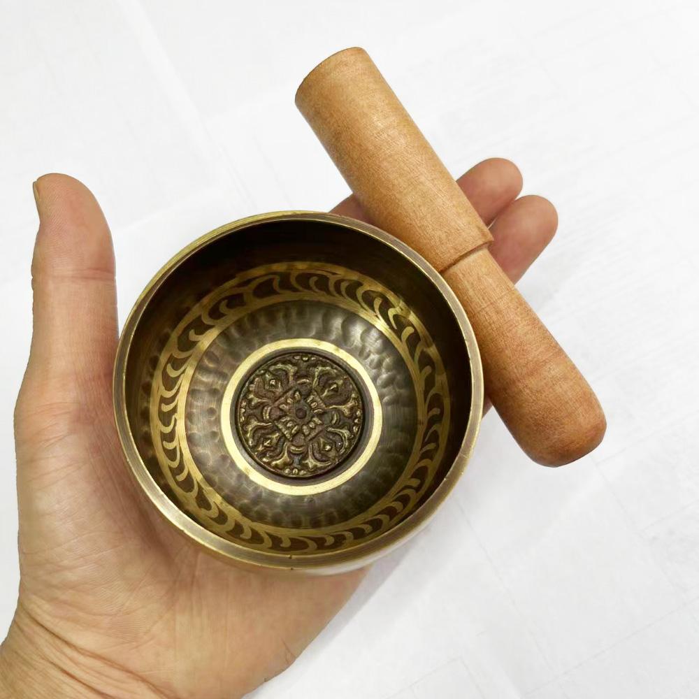Tibetan Brass Singing Bowl 8Cm 12.5Cm Handmade Yoga Meditation Bowl For Sound Healing Stress Relief Buddha Mindfulness Bowl