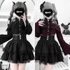 Lolita Kleid mit Prinzessin Gothic Lolita Stilvoll Große Größe L [MODKOKU] Damen Off-Shoulder Ärmel, Massenware Spitze, Stil, Rüschen, Schnürung