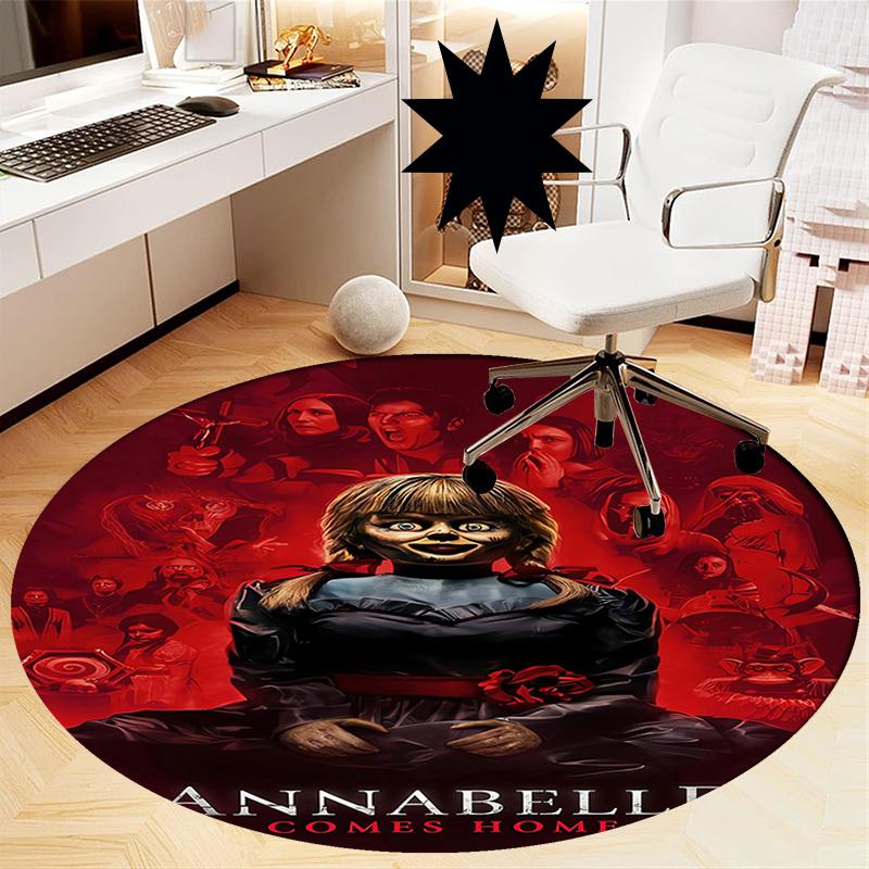 Halloween horror Printed Round Rug Carpet Chair Rug Area Rug Entryway Doormats,for Office Chair Living Room Bedroom Kitchen Room.