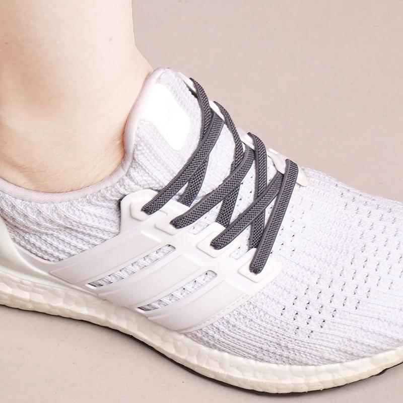 No Tie Shoelaces with Elastic and Stainless Steel Anchors Flat Shoe Laces For Sneakers Tieless Shoelace For All Adult Kid Shoes