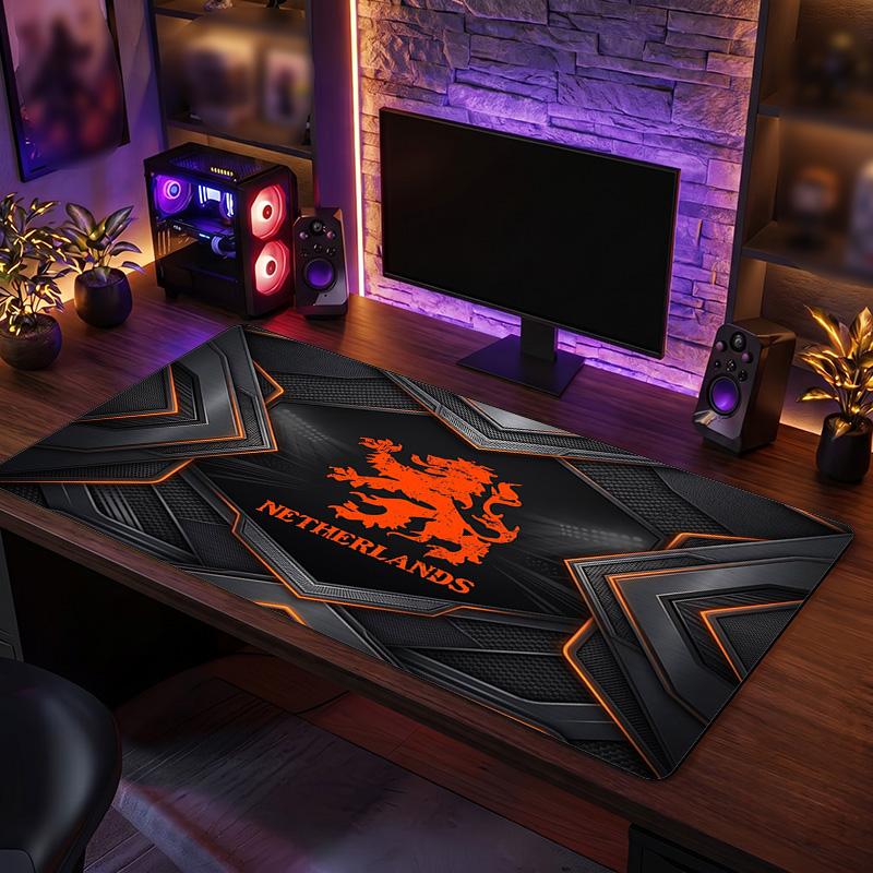 Netherlands Football Crest Mouse Pad, Extended Non Slip Rubber Desk Mat for Gaming Office Laptop Fan Gift