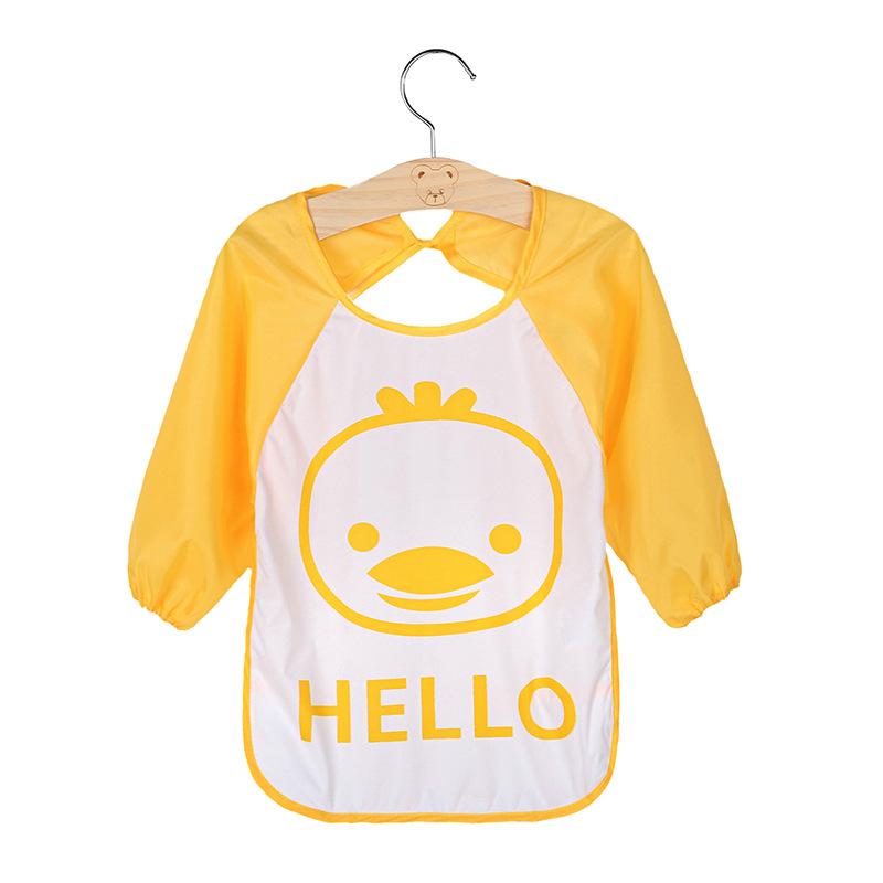 1Pc Cute Baby Bibs Waterproof Long Sleeve Apron Children Feeding Smock Bib Burp Painting Drawing Soft Toddler Clothing Bandana Bibs