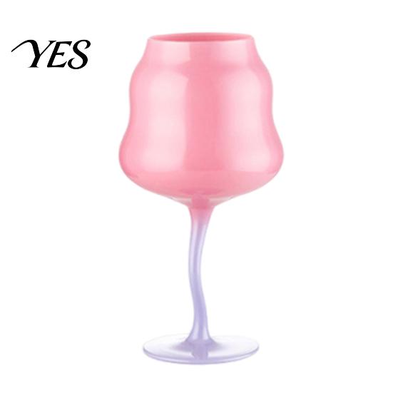 Bicchiere Tazza Calice Curvo con Base a Piede, Tazza Onda, Bicchieri Decorativi Creativi per Cocktail, Tazza con Base a Spirale Novità Strumento Calice da Bar per Vino Cocktail