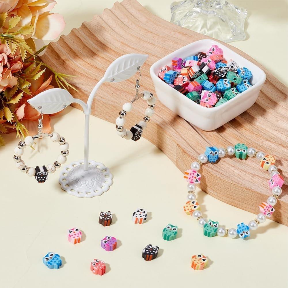 30/50/100 Animal Themed Polymer Clay Beads, Dog, Cat, Panda, Frog, Elephant, Monkey, Spacer Beads, DIY Necklace, Bracelet, Keychain, Jewelry Making
