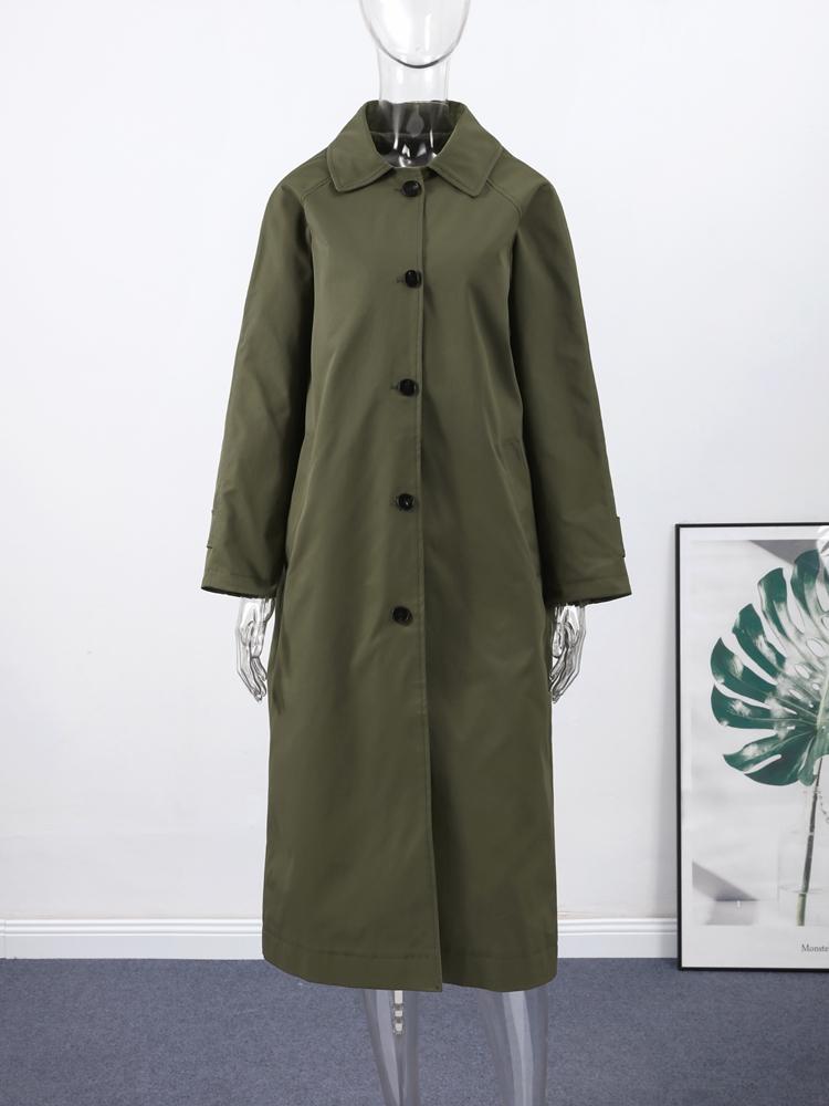 Damen V-förmiger Übersetzungs-Langarm-Einreiher-Mantel